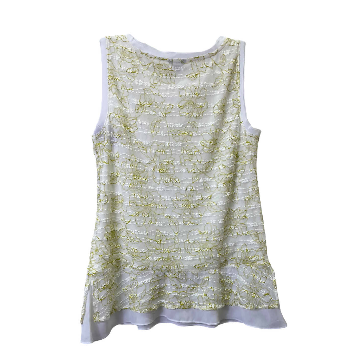 Green & White Top Sleeveless By Ann Taylor, Size: M