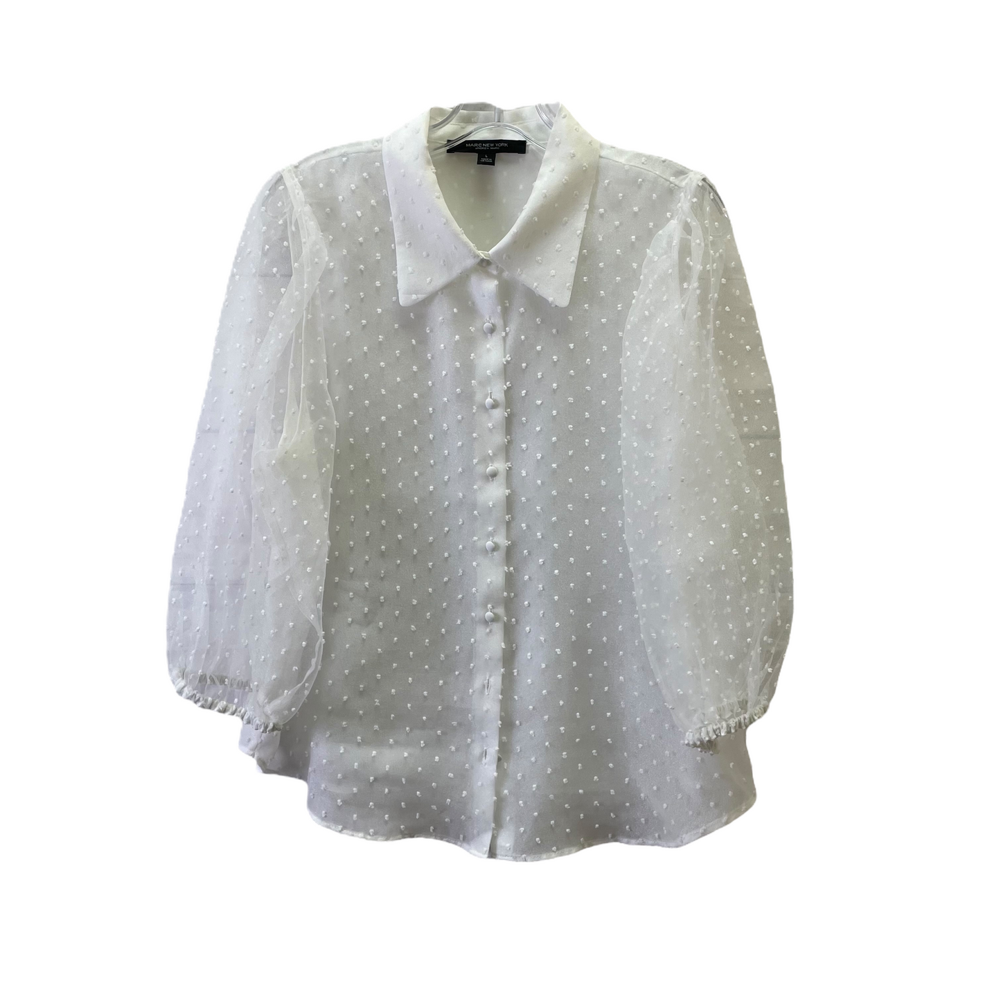 White Blouse Long Sleeve By Marc New York, Size: L