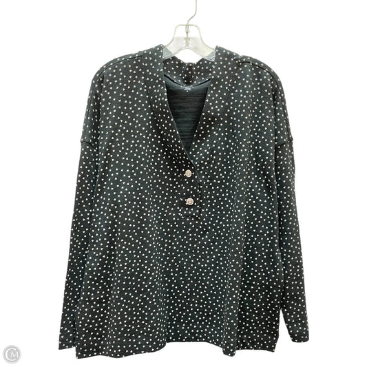 Top Long Sleeve By Loft In Black & White, Size: Xl