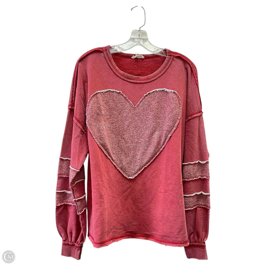Sweatshirt Crewneck By Easel In Red, Size: M