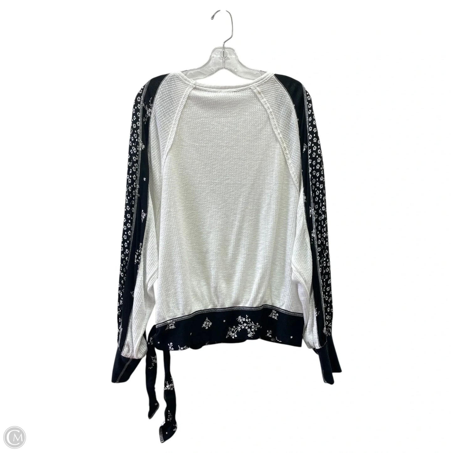 Top Long Sleeve By Free People In Black & White, Size: L