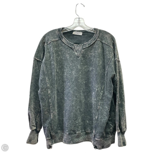 Sweatshirt Crewneck By Zenana In Black, Size: S