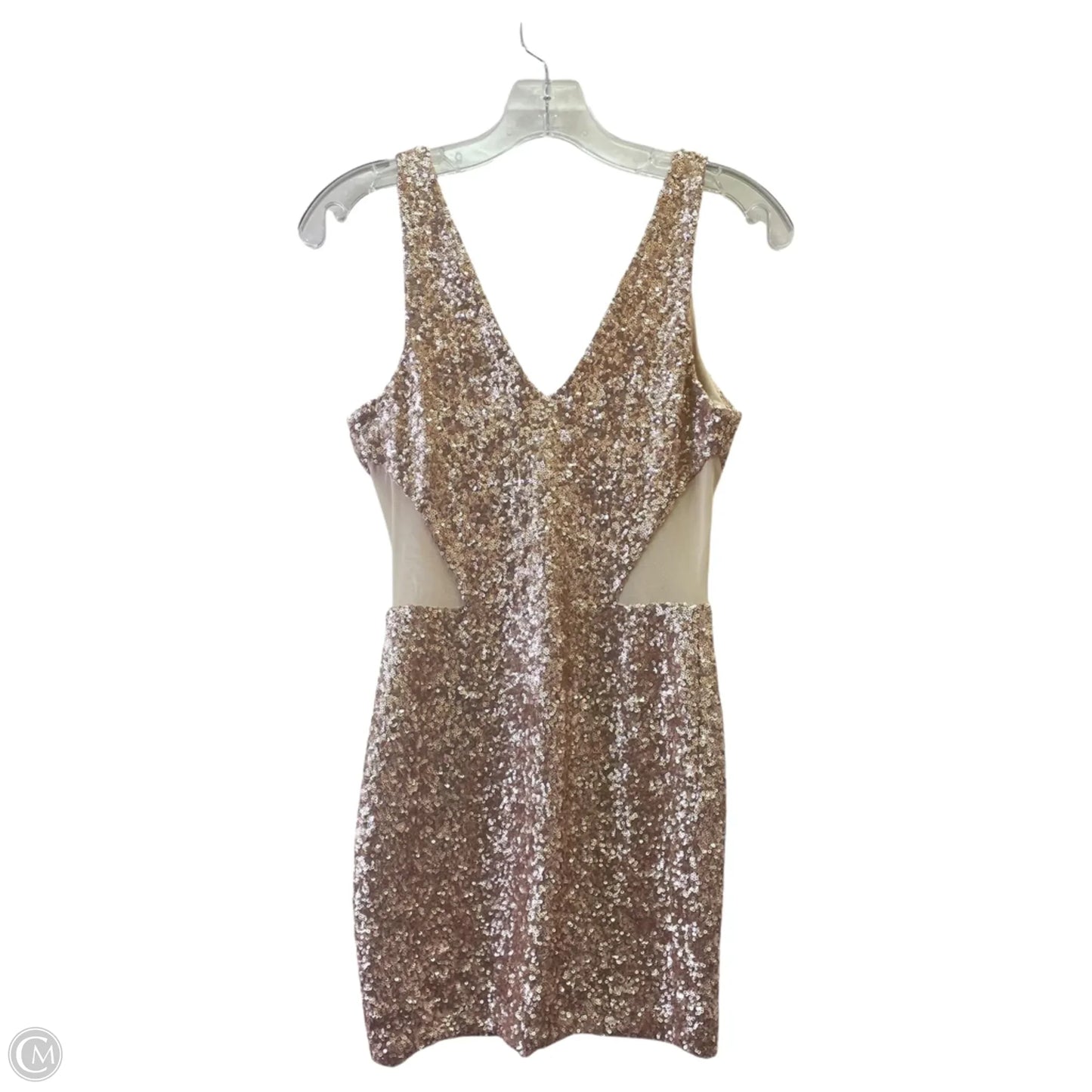 Dress Party Short By Bebe In Gold, Size: Xs