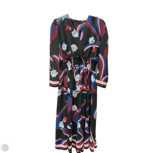 Dress Casual Maxi By Halogen In Black & Purple, Size: L
