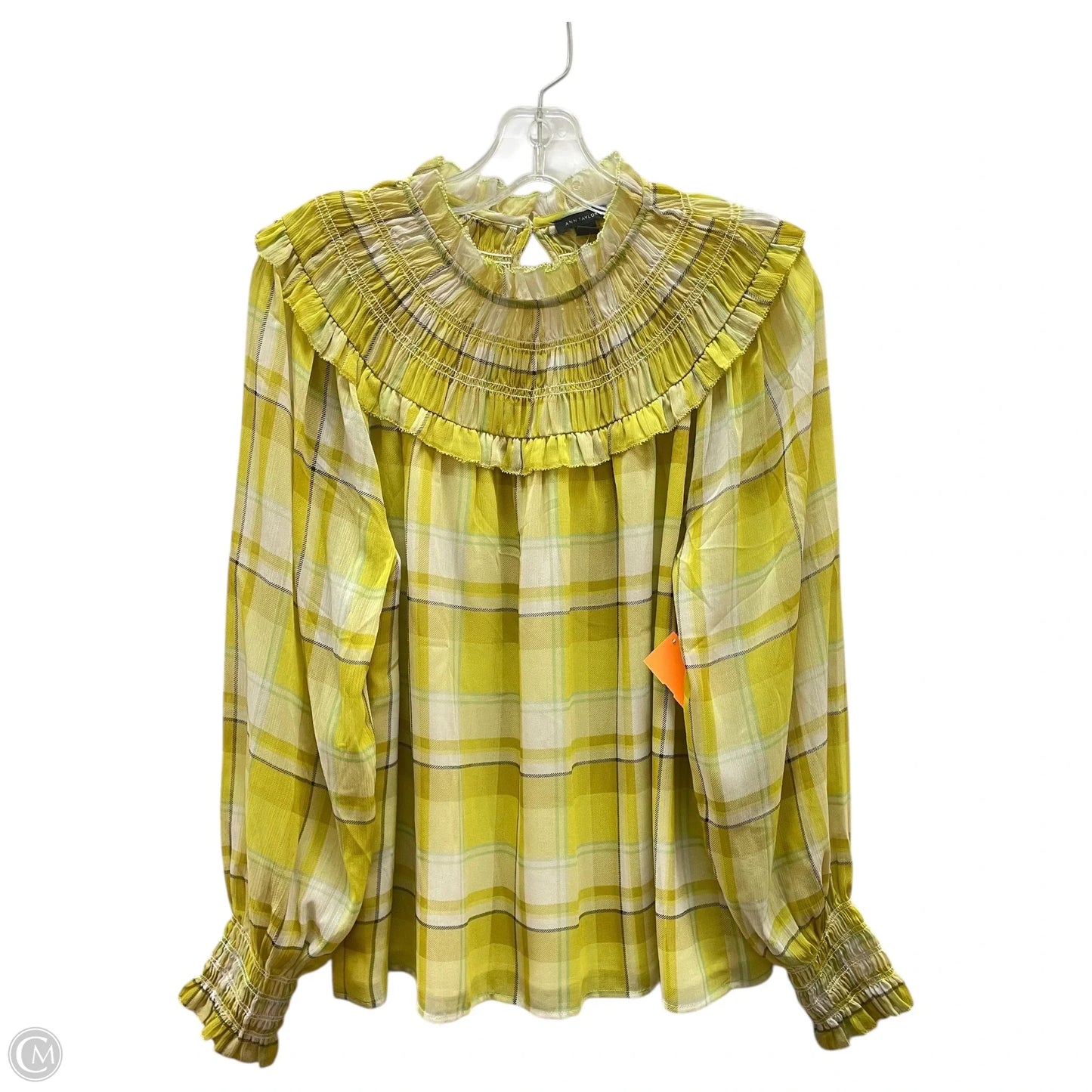 Top Long Sleeve By Ann Taylor In Yellow, Size: S