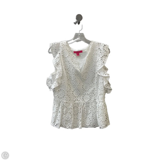 Top Sleeveless Designer By Lilly Pulitzer In White, Size: 4