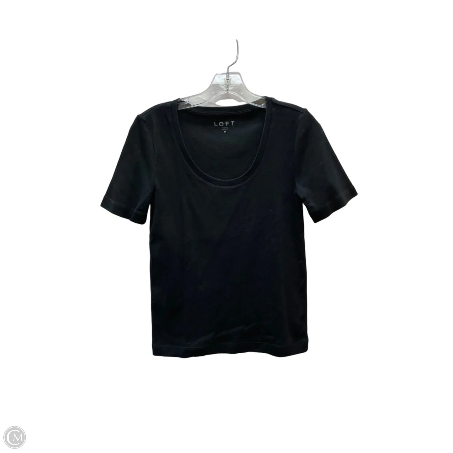 Top Short Sleeve By Loft In Black, Size: M