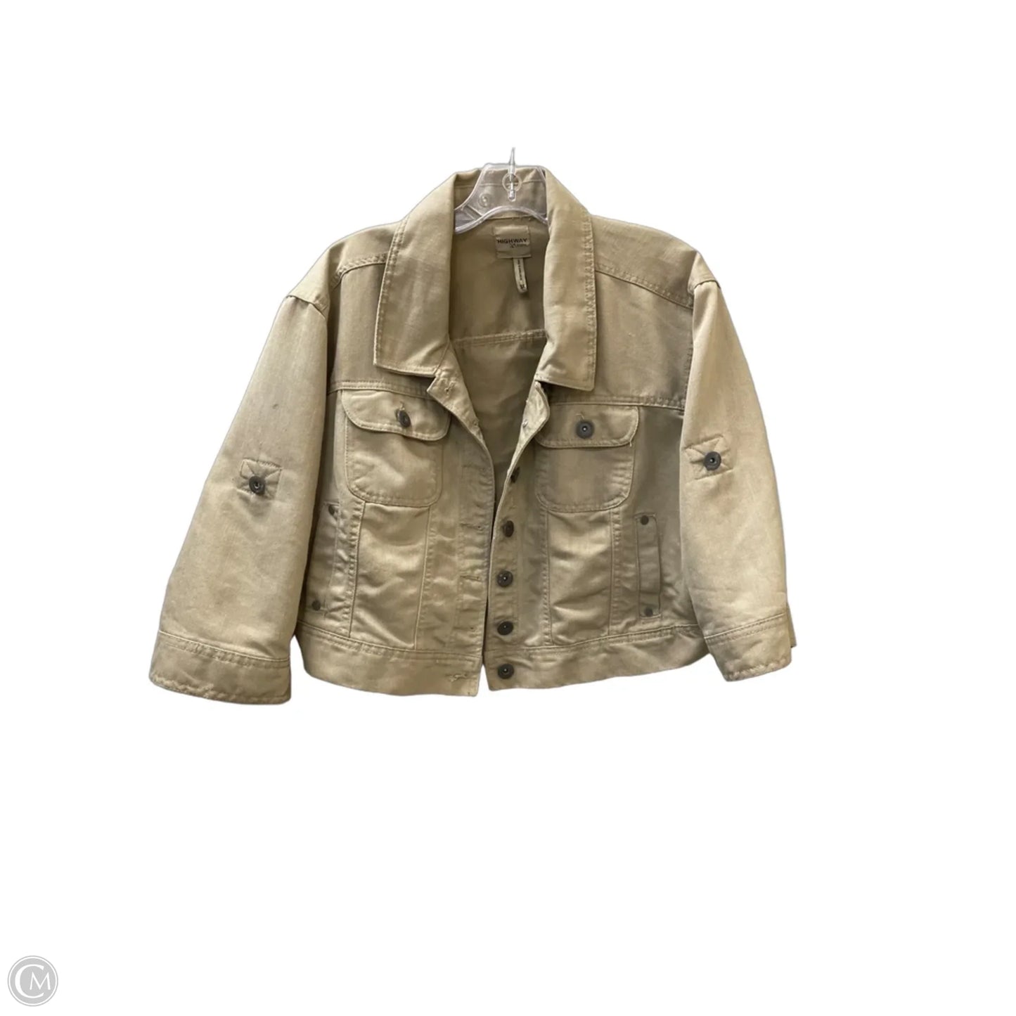 Jacket Denim By Highway In Beige, Size: 3x