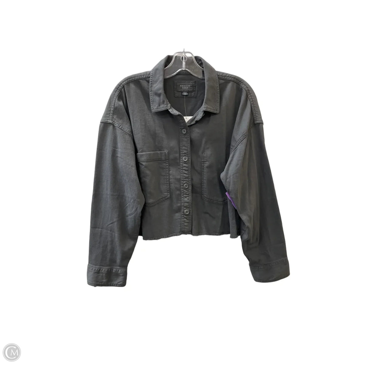 Jacket Shirt By American Eagle In Grey, Size: M