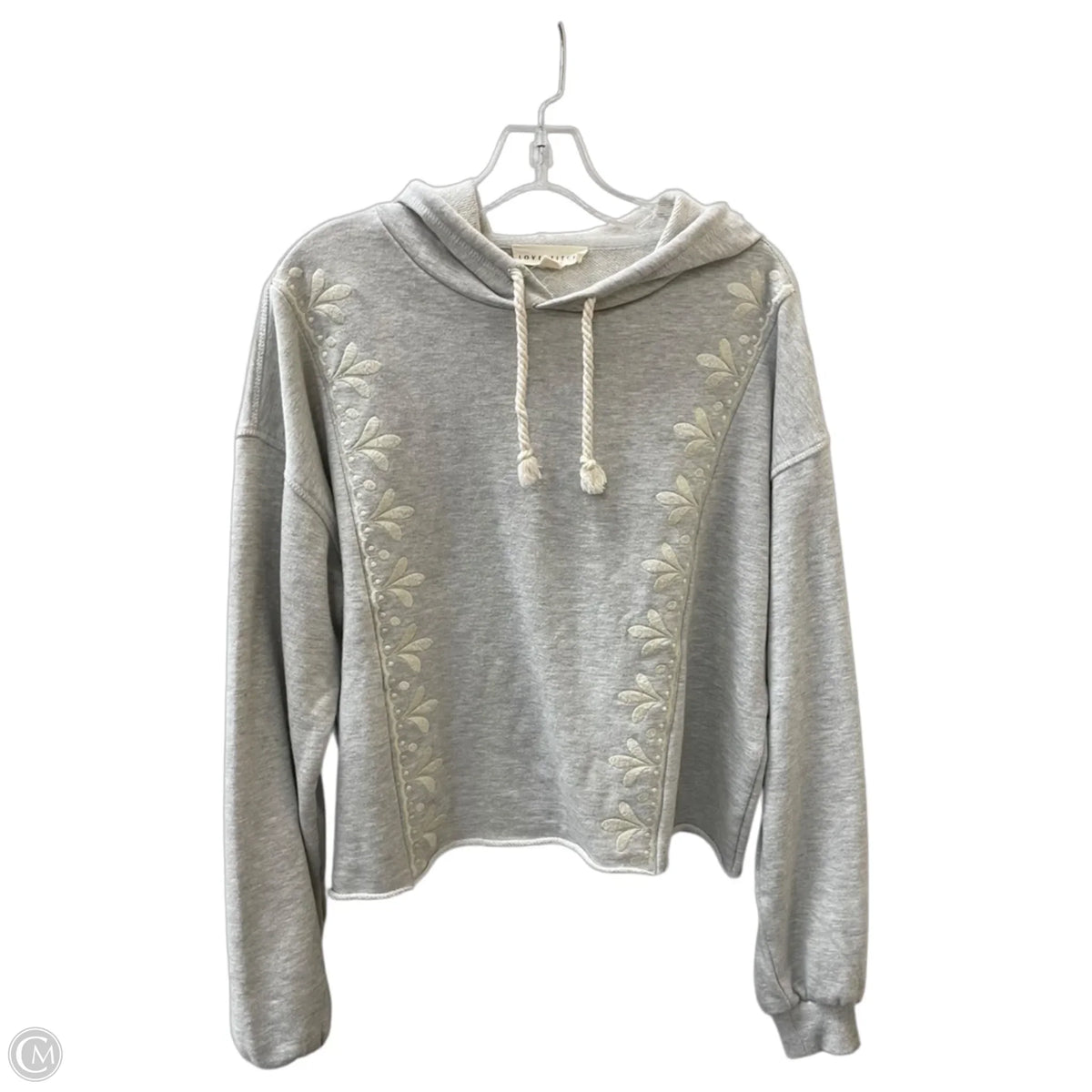 Sweatshirt Hoodie By Lovestitch In Grey, Size: M