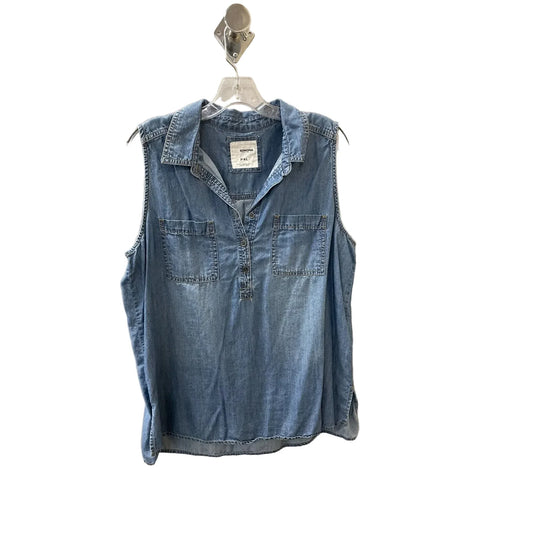 Top Sleeveless By Sonoma In Blue Denim, Size: Xl