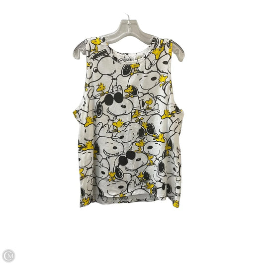 Top Sleeveless Basic By PEANUTS In Black & Yellow, Size: 2x