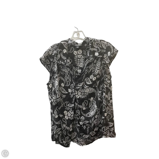 Blouse Sleeveless By Roz And Ali In Black & White, Size: 1x