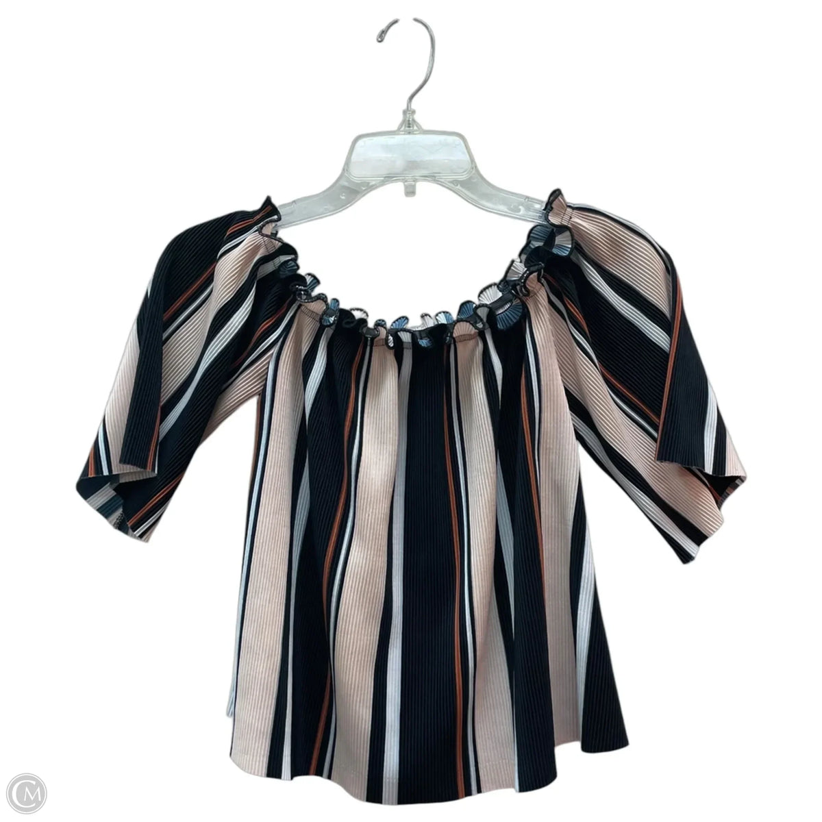 Top Short Sleeve By M In Black & Pink, Size: S