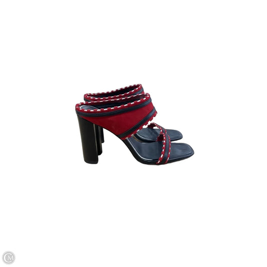 Sandals Heels Block By Antonio Melani In Red & White, Size: 9