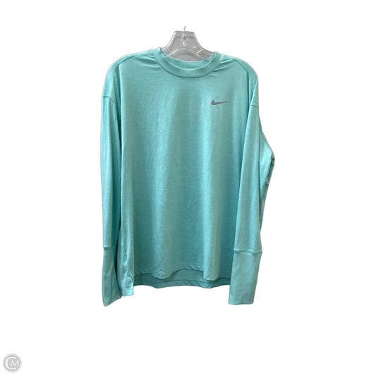 Athletic Top Long Sleeve Crewneck By Nike In Teal, Size: Xl