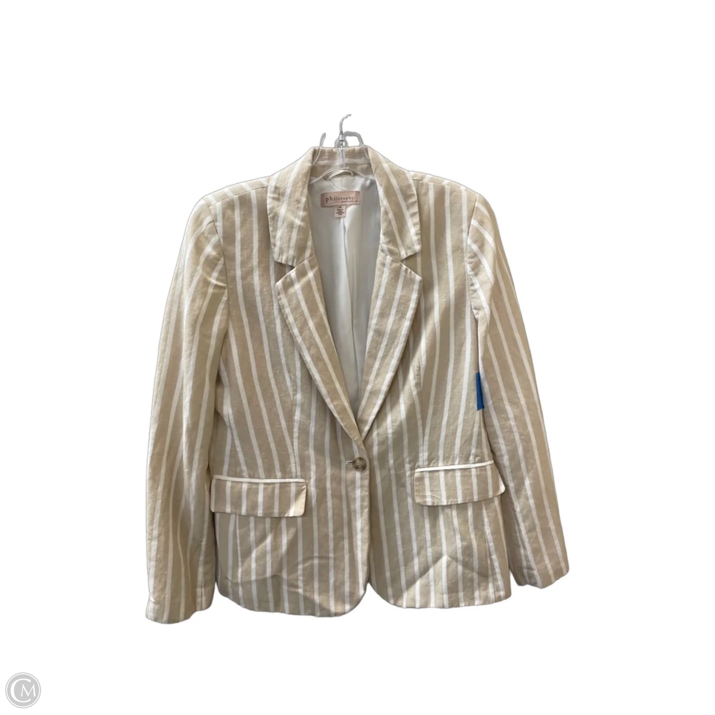 Blazer By Philosophy In Tan & White, Size: L