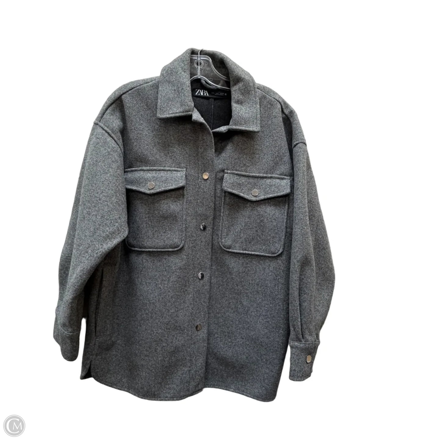 Jacket Fleece By Zara In Grey, Size: L
