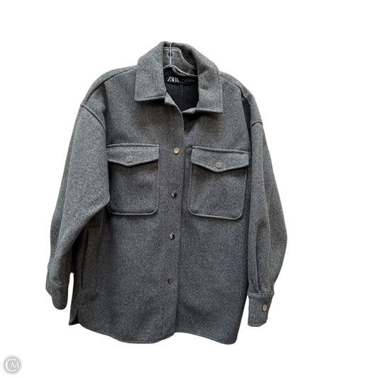 Jacket Fleece By Zara In Grey, Size: L