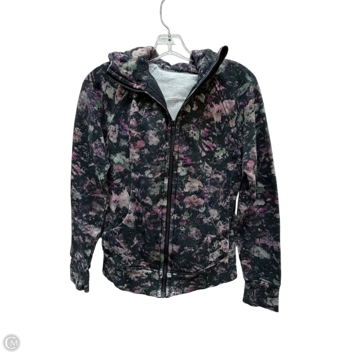 Athletic Jacket By Lululemon In Floral Print, Size: S