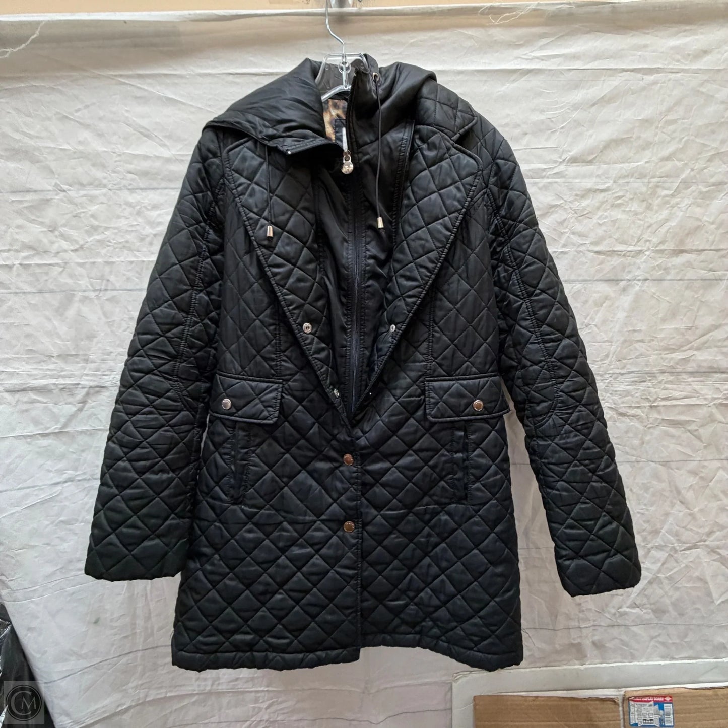 Coat Puffer & Quilted By Laundry In Black, Size: M