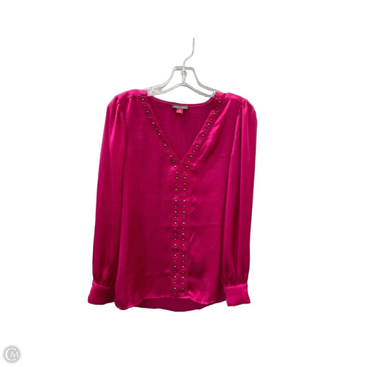 Blouse Long Sleeve By Vince Camuto In Pink, Size: Xs