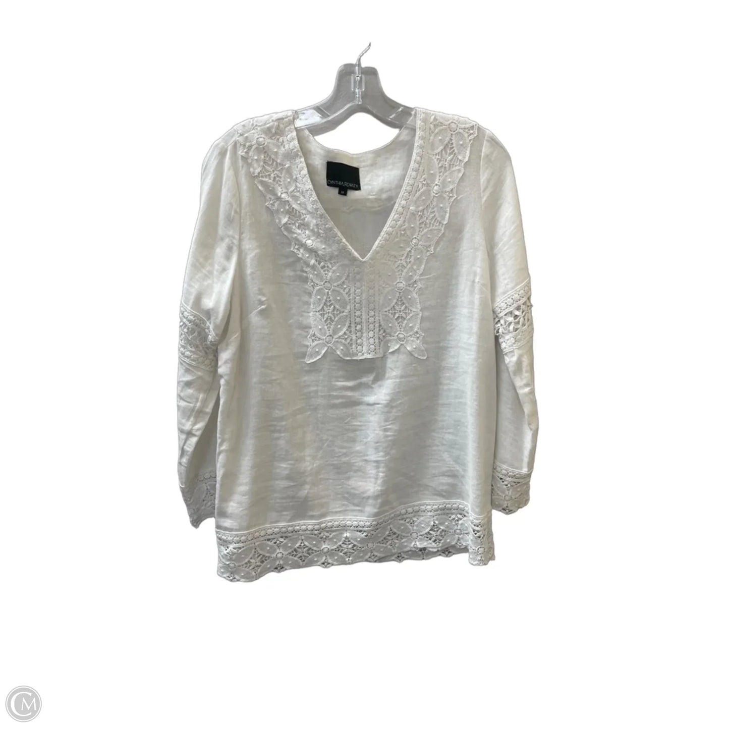 Top Long Sleeve By Cynthia Rowley In White, Size: M