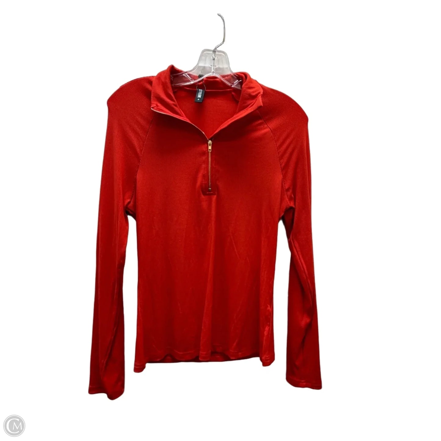 Top Long Sleeve Basic By Stylewe In Red, Size: M