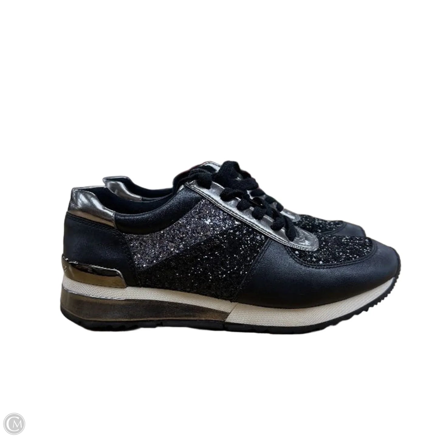 Shoes Designer By Michael Kors In Black & Silver, Size: 9