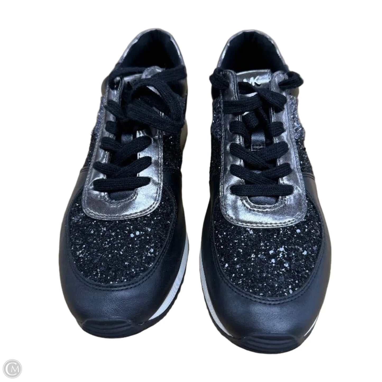 Shoes Designer By Michael Kors In Black & Silver, Size: 9