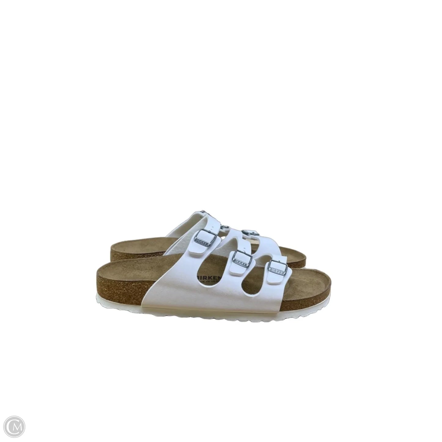 Sandals Flats By Birkenstock In White, Size: 10