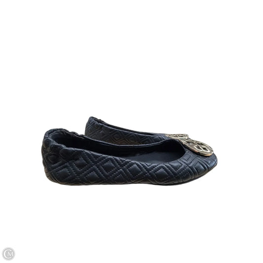 Shoes Designer By Tory Burch In Black & Gold, Size: 7