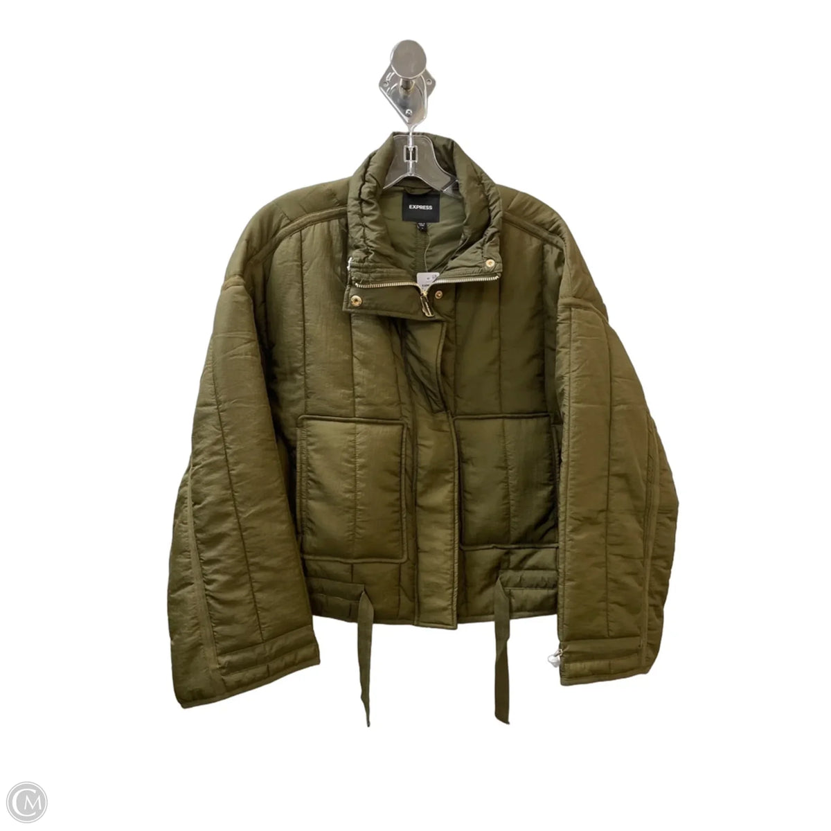 Jacket Puffer & Quilted By Express In Green, Size: S
