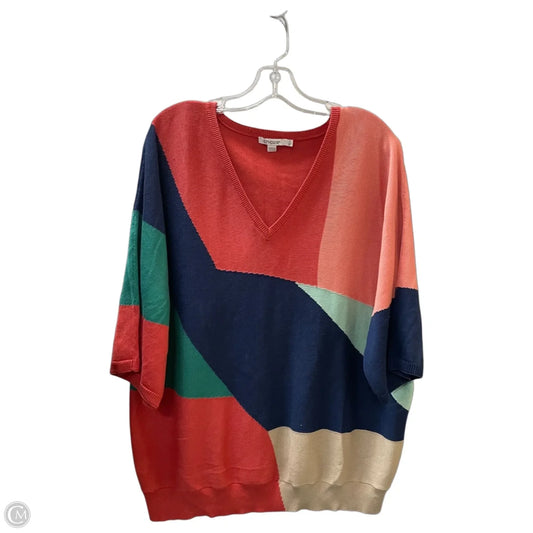 Sweater Short Sleeve By Chicos In Multi-colored, Size: Xl