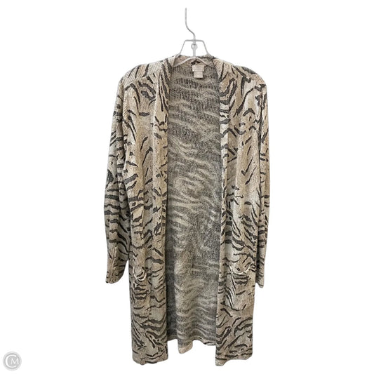Cardigan By Chicos In Animal Print, Size: L