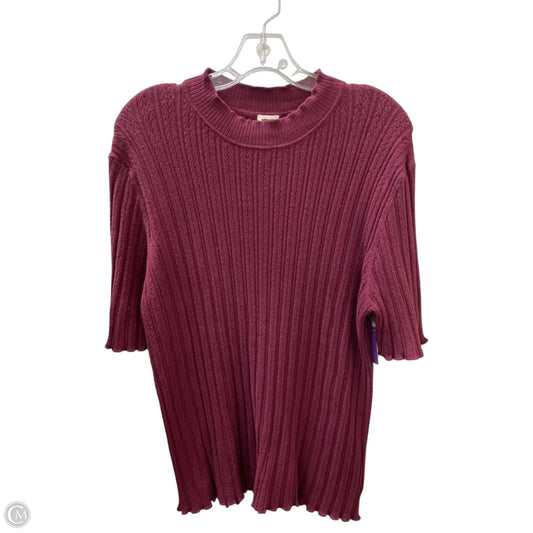 Sweater Short Sleeve By Anne Klein In Maroon, Size: 2x
