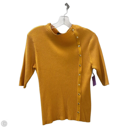 Sweater Short Sleeve By Laundry In Yellow, Size: Xl