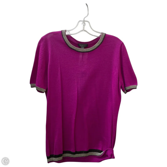 Sweater Short Sleeve By Saks Fifth Avenue In Purple, Size: Xl