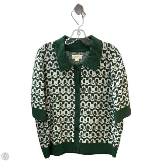 Sweater Short Sleeve By Maeve In Green & White, Size: Xl