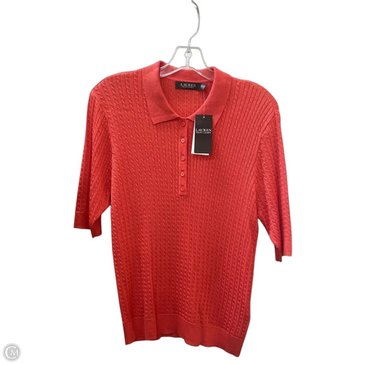 Sweater Short Sleeve By Lauren By Ralph Lauren In Coral, Size: Xl
