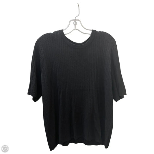 Sweater Short Sleeve By Halogen In Black, Size: 2x