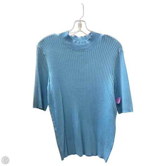 Sweater Short Sleeve By Worthington In Blue, Size: Xl
