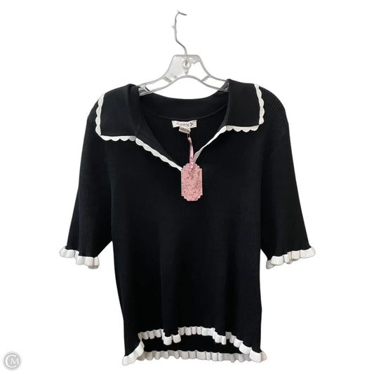 Sweater Short Sleeve By Nanette By Nanette Lepore In Black & White, Size: Xl