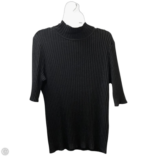 Sweater Short Sleeve By Isaac Mizrahi In Black, Size: Xl