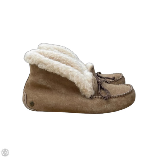 Slippers Designer By Ugg In Tan, Size: 8