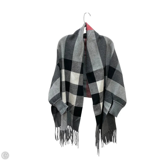 Poncho By Pretty Persuasion In Grey & Red, Size: Osfm