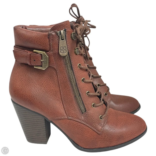 Boots Ankle Heels By Daisy Fuentes In Brown, Size: 10