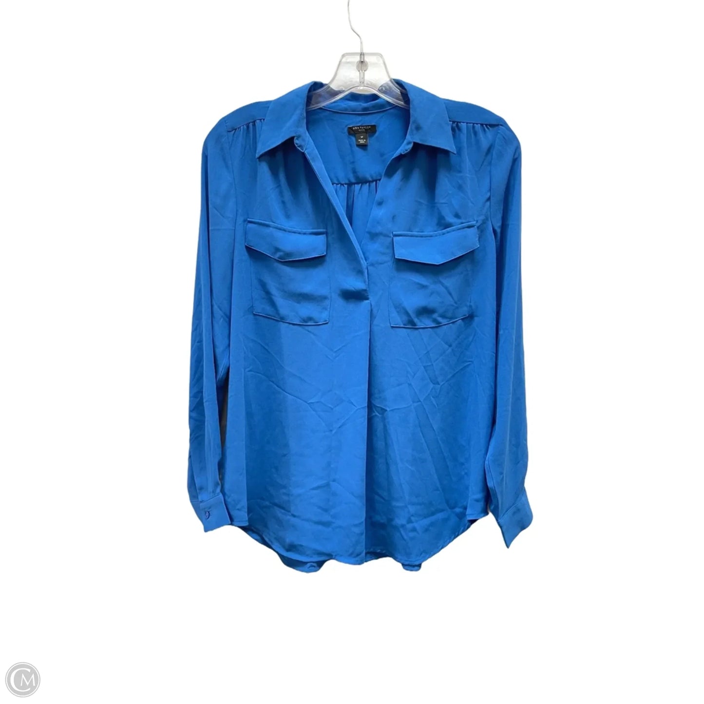 Blouse Long Sleeve By Ann Taylor In Blue, Size: Sp