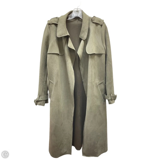 Coat Trench Coat By Zara Basic In Green, Size: S