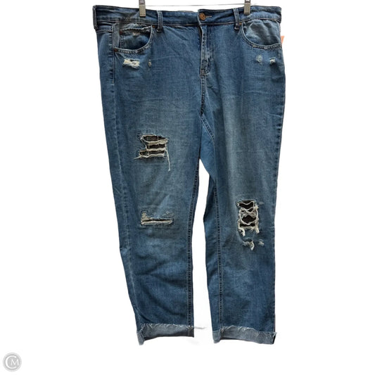 Jeans Cropped By Natural Reflections In Blue Denim, Size: 16